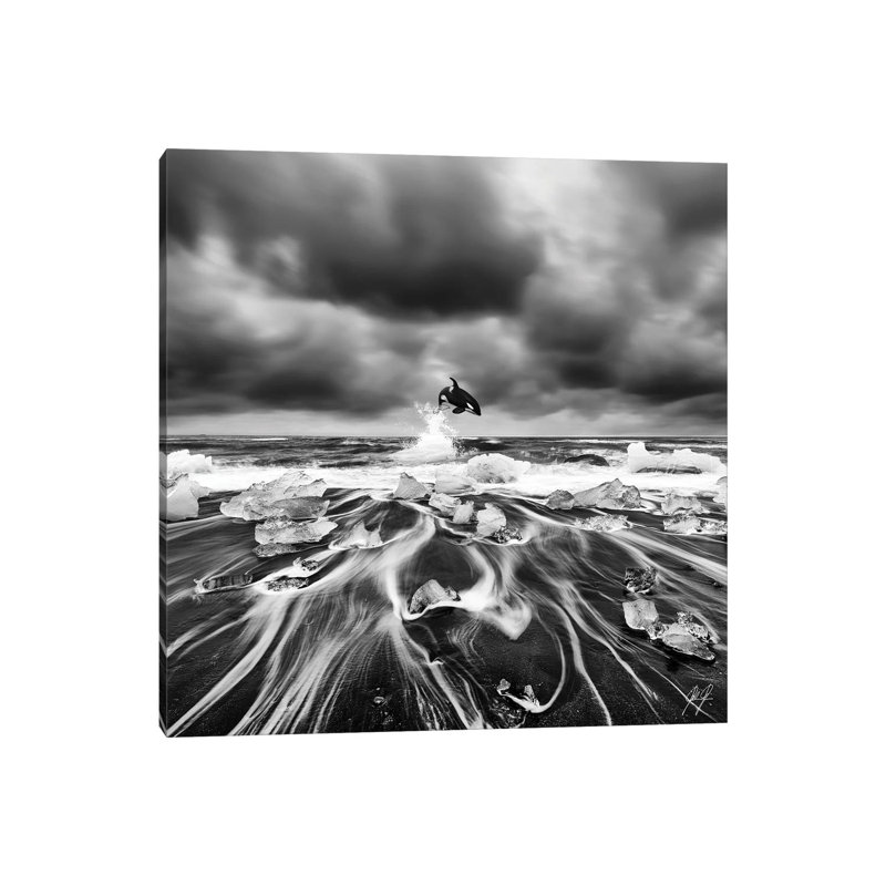 Ice Whale I by Kathrin Federer - Wrapped Canvas Gallery-Wrapped Canvas Giclée, 93.98cm H x 93.98cm W