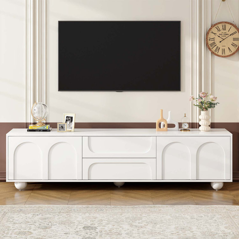 Console média minimaliste avec dispositif de rebond, Blanc