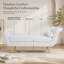 Chaise longue avec accoudoirs à volutes, mousse confortable à haute densité et pieds en bouleau durable pour une détente élégante