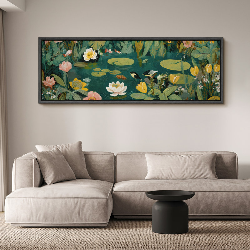 Grande impression sur toile encadrée, reproduction florale abstraite pour décoration intérieure moderne, H 20 po x l 60 po