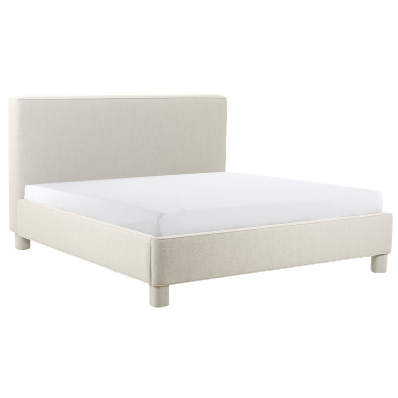 Ichigo Upholstered Platform Bed, King, Light Grey