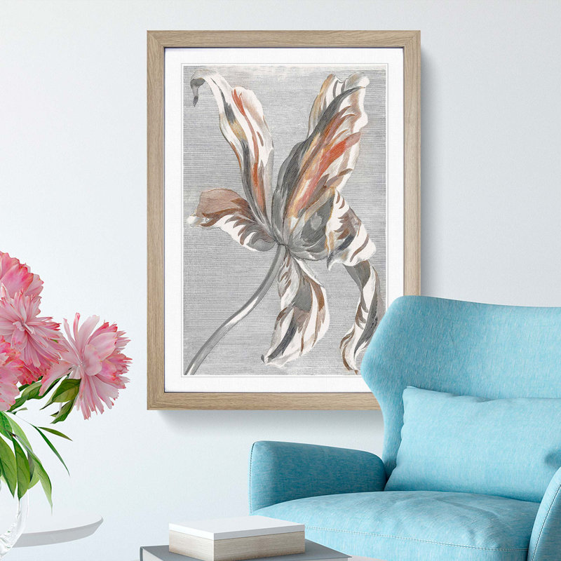 Tulip Flower by Johan Teyler - Framed Print, 36cm H x 27cm W x 2cm D, Oak Framed