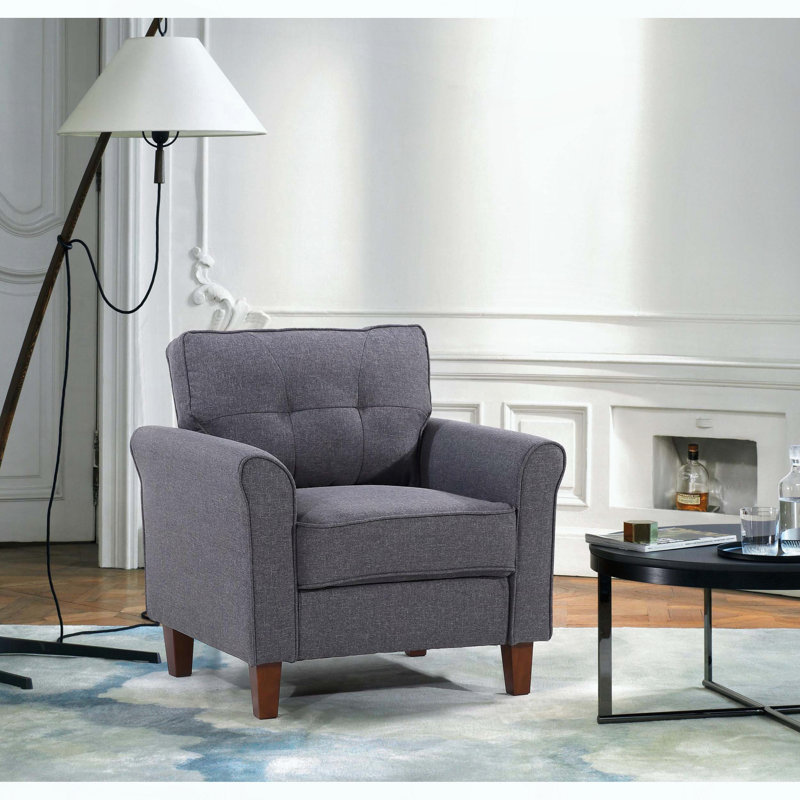 Chaise d'appoint rembourrée avec dossier capitonné, Dark Grey
