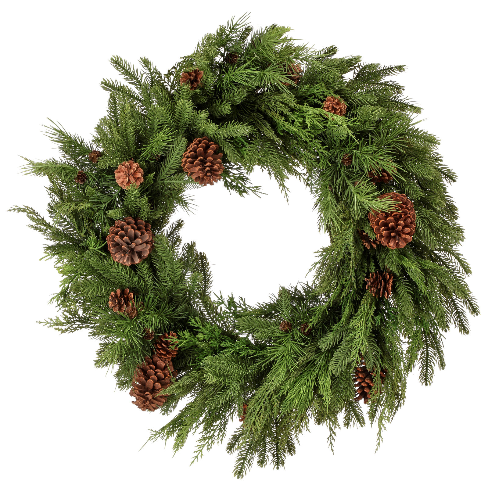 Natural Touch Mix Evergreen Wreath, 30" W x 30" H x 7" D