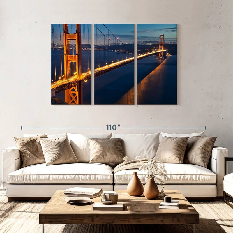 Lilie Golden Gate Bridge San Francisco After Dark, 48" H x 74" W