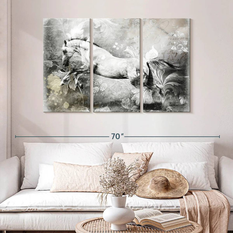 Brampt White Horse, 32" H x 50" W