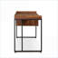 Bureaux, bureau d'écriture moderne à 1 tiroir avec surface en noyer et amp; Noir sable | Bois et amp; Métal