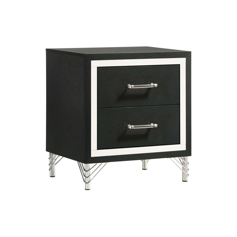 Malcolm Black 2-drawer Nightstand Bedside Table