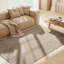 Tapis en fausse fourrure 6 x 9, tapis antidérapant à motif géométrique moderne, brun clair-535751870