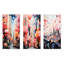 Bubble Gum Cityscape Horizon I - Ensemble de salon mural art déco en métal 3 pièces-308470742