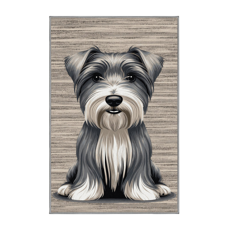  Tapis lavable soyeux Terrier Dogs, Tapis de couloir 2 pi x 5 pi