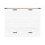 Lit plateforme double pliable pleine grandeur avec équipement de charge et boîte de rangement abondante, armoire blanche pour la chambre d'amis compacte
