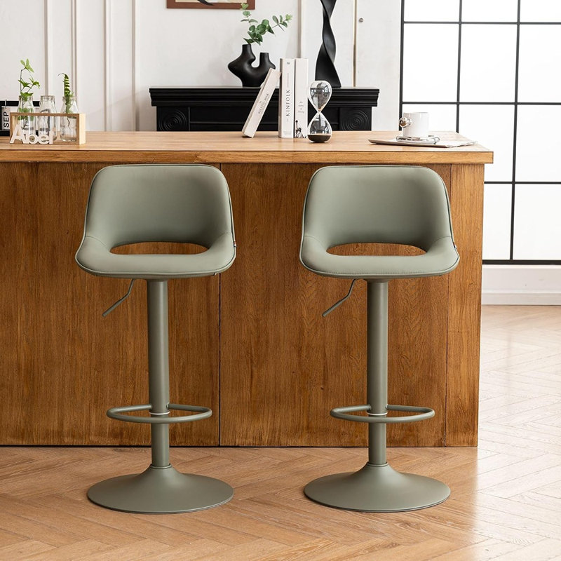 Swivel Upholstered Counter Stool with Steel Frame