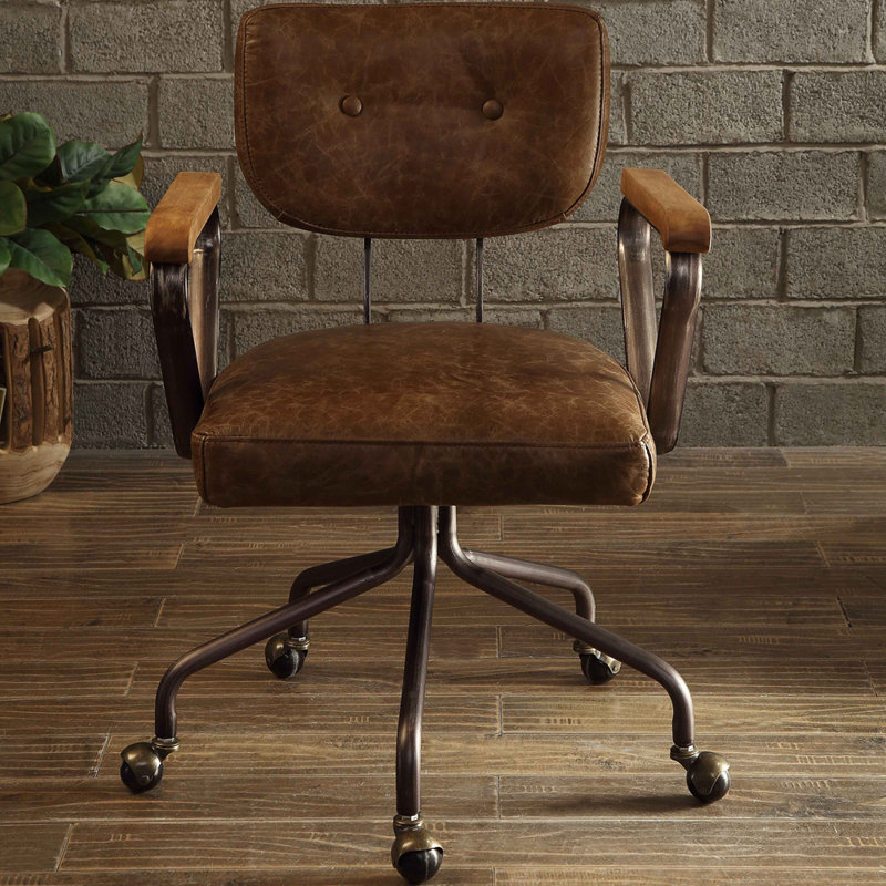 Chaise de bureau Hallie, Brun