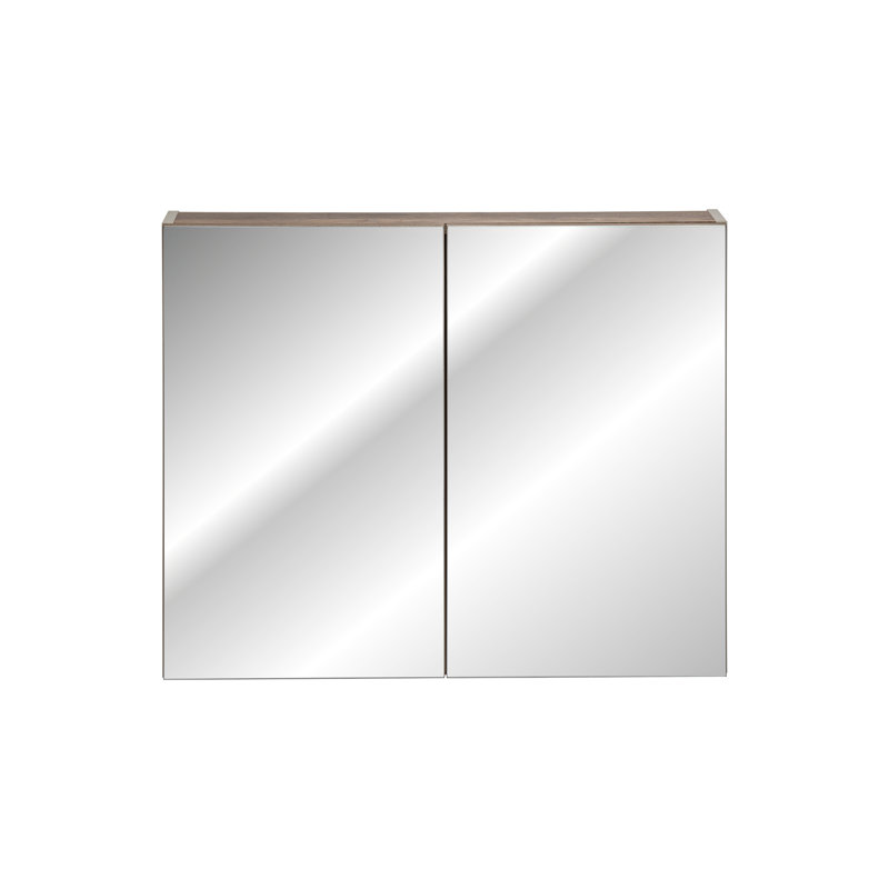 Jacqulin W 650mm H Surface Frameless Medicine Cabinet Mirror 2 Adjustable, 65" H x 80" W x 17" D, Vintage Oak