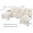 3 Pieces Upholstered U-Shaped Large Sectional Sofa With Thick Seat And Back Cushions-2014692540