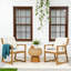 Chaise de salle à manger d'extérieur en bois d'acacia avec coussins amovibles (ensemble de 2)-506286354