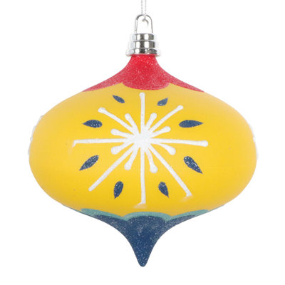 Vickerman 4" Yellow Hand-Painted Onion Ornament. Includes 3 pieces per bag.