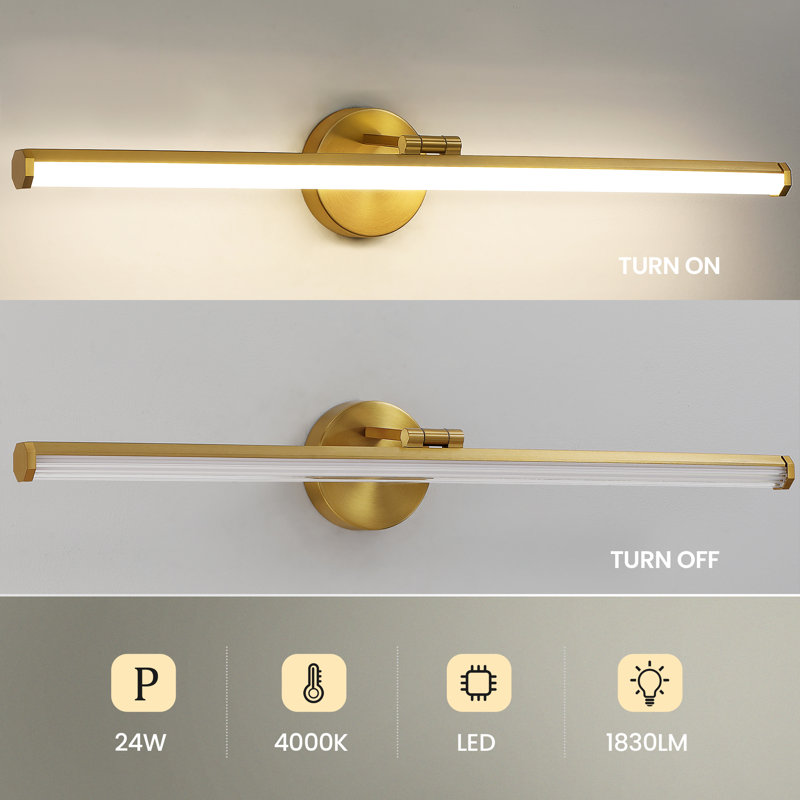 Huddersfield 30" Dimmable LED Vanity Light, Gold