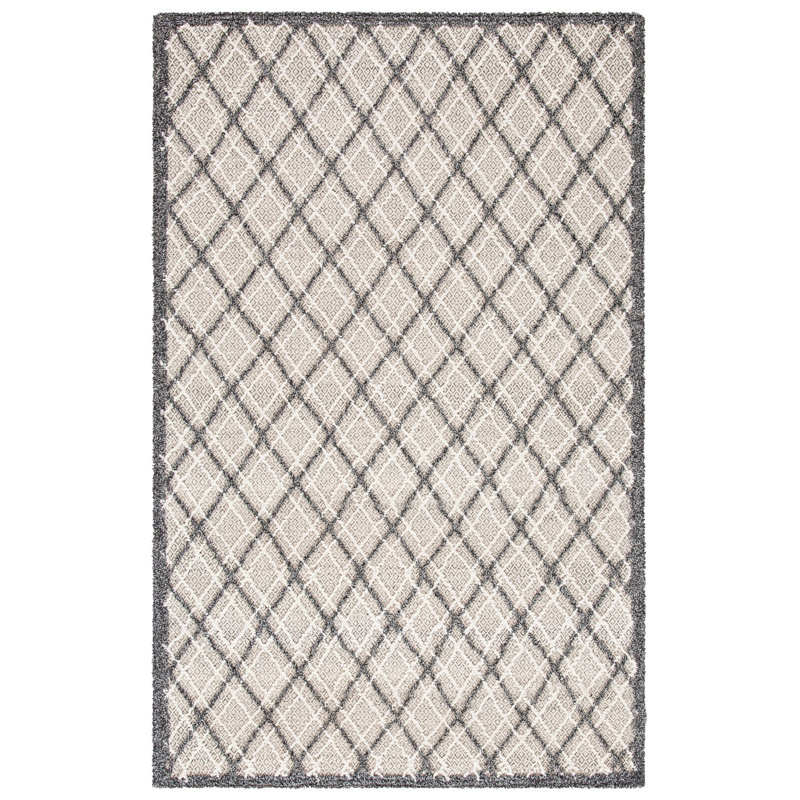 Saranac Trace Hand Tufted Wool Geometric Rug, Rectangle 3' x 5'
