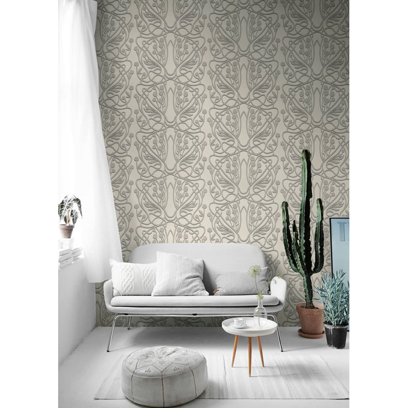 Vineyard 10' L x 25" W Wallpaper Tile, Black, Faux Grasscloth, Non-pasted