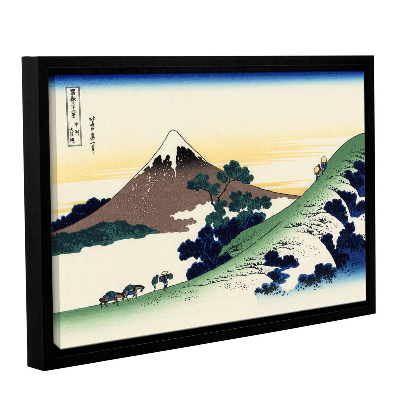 'Mt Fuji In The Sunset' by Katsushika Hokusai Framed Painting Print on Wrapped Canvas, 16" H x 24" W