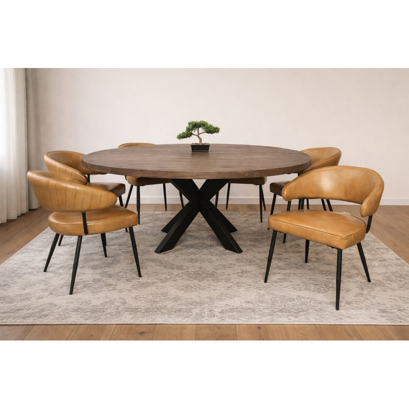 Braxton 6-person Dining Set With Leather Chairs