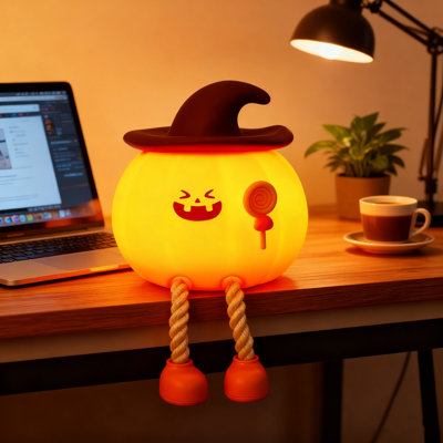 Halloween Pumpkin Night Light, Cute Silicone Rechargeable LED Desk Lamp With 3-Level Dimmable Touch Control, Funny Indoor Decor For Bedroom Shelf, Festive Gifts For Kids & Women