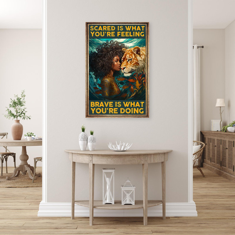 «Scared Is What You Re Feeling» - 1 pièce rectangulaire, H 20 po x l 16 po x P 1,25 po