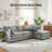 CloudHaven 102" L-Shaped Modular Sectional Sofa with Movable Ottoman, 3-Seater Cloud Couch with Chenille Fabric & High-Resiliency Foam, DIY Combination, Easy Assembly Required-588357144