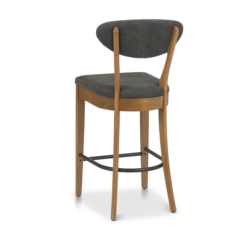 Magruder Upholstered Adjustable Height Counter Stool with Solid Wood Frame