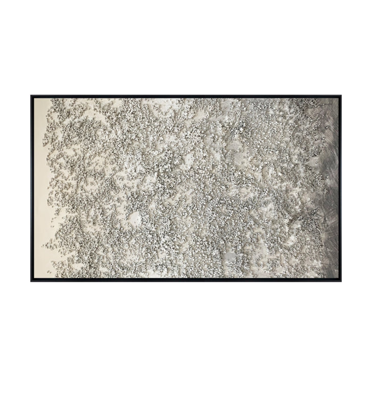 Velora Single Picture Frame Painting on Wood, 180 cm H x 94 cm W, White