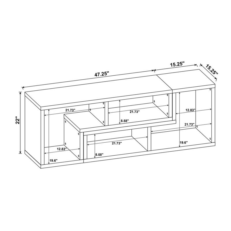 All-in-One White Convertible TV Console & Bookcase - Versatile for Any Space