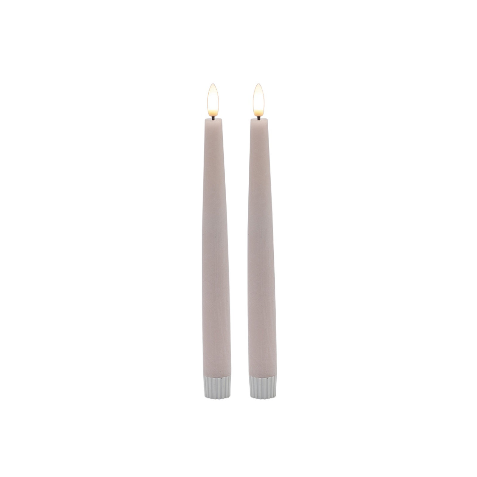 2 Pc Tall Flameless Taper Candle, Pink