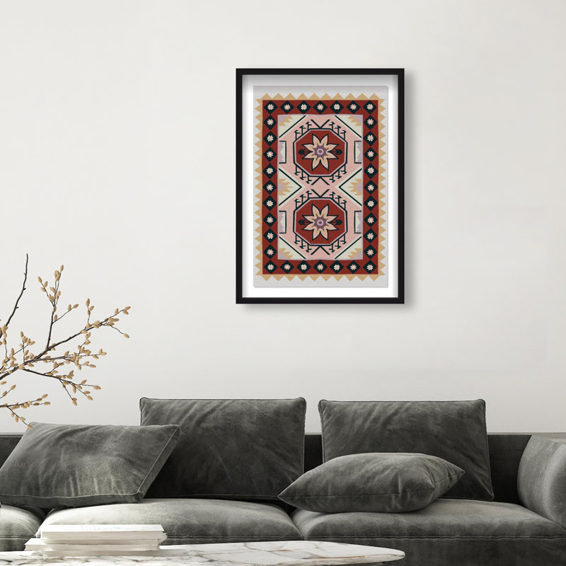 Daylight Damask Print by Oliver Gal, 55.5"H x 37.5"W, Black Shadowbox