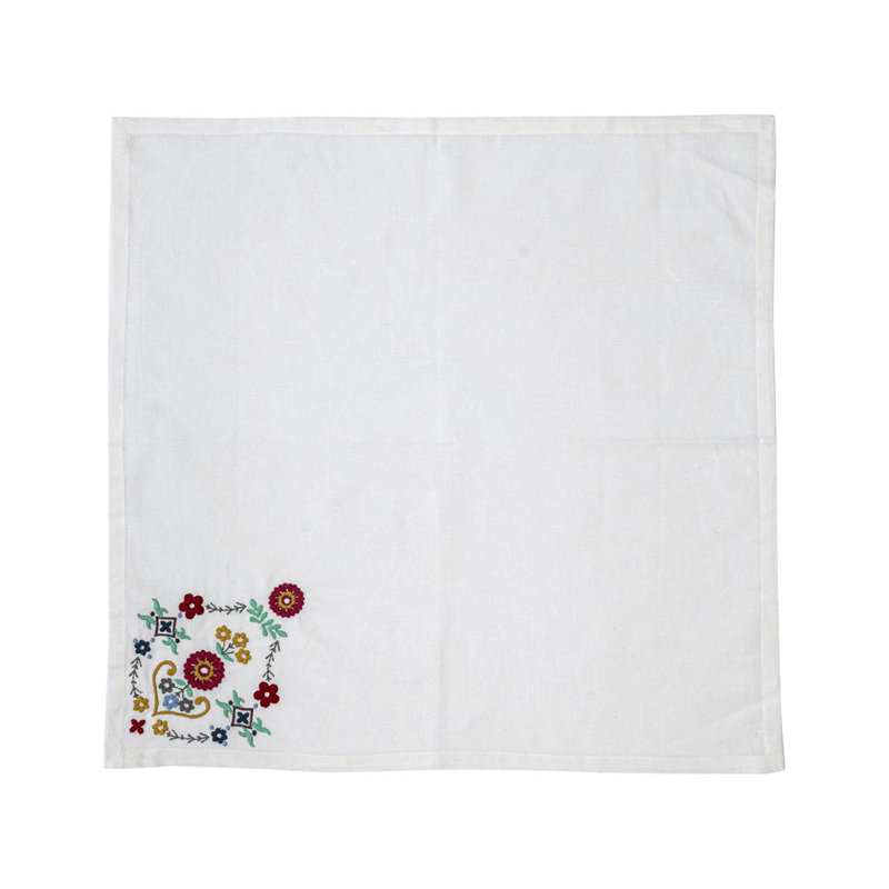 Heidi 22" Multicolor Embroidered Linen Napkin