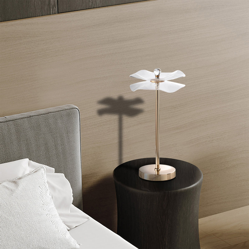 Lampe de table à DEL en acrylique cuivré doré pour salon, lampe de chevet pour chambre à coucher, lampe à DEL