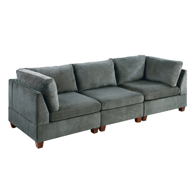 MODULAR SET - Chenille Fabric Sectional Sofa