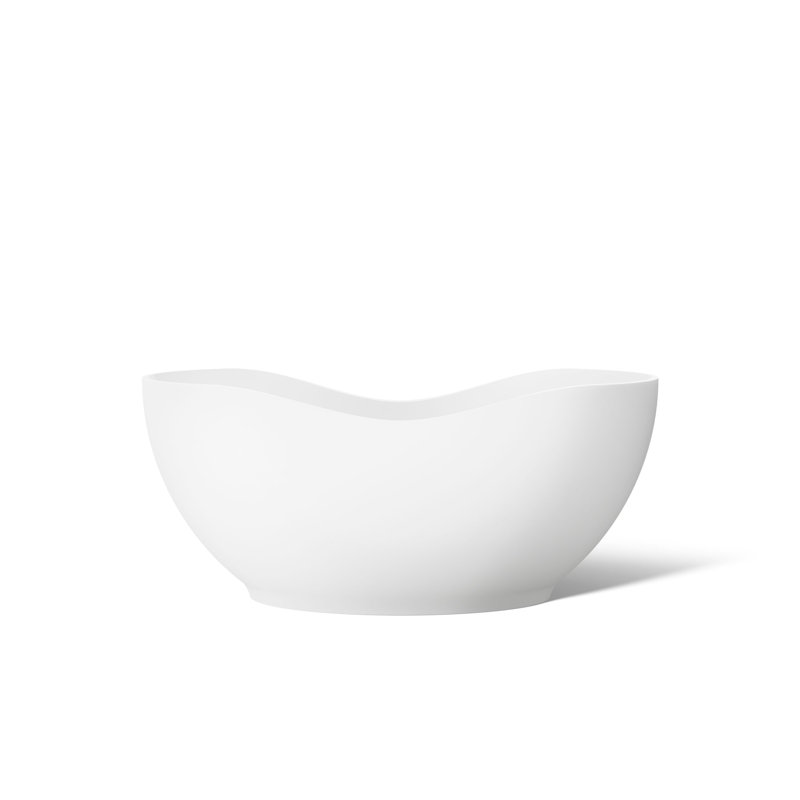 Abrazo 66-in X 32-in Freestanding Bath with Center Toe-Tap Drain, White