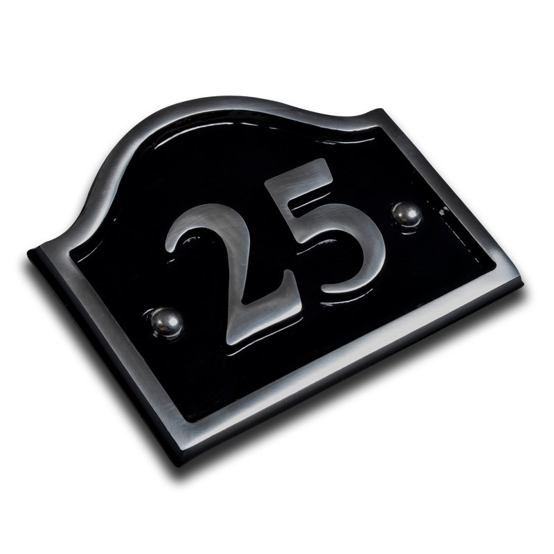 Jaclynn 11.5cm H Reflective Metal House Number, 25