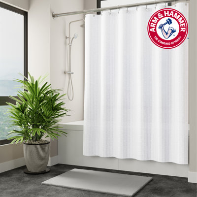 Arm & Hammer Embossed Stripe Shower Curtain/Liner