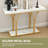 Modern Faux Marble Console Table with Gold Metal Frame, Narrow Entryway Sofa Table with Bottom Shelf-2089451564