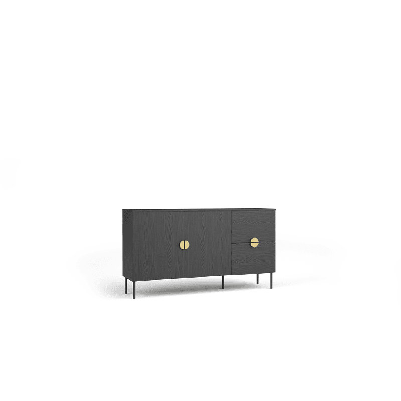 Taishmara 160cm Sideboard, Black Graphite/Gold