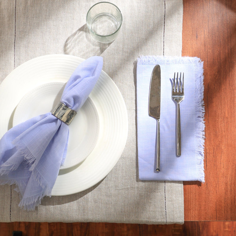 Ensemble de serviettes de table en coton de 4 à 20 pouces, serviettes de table classiques, Bleu poudre