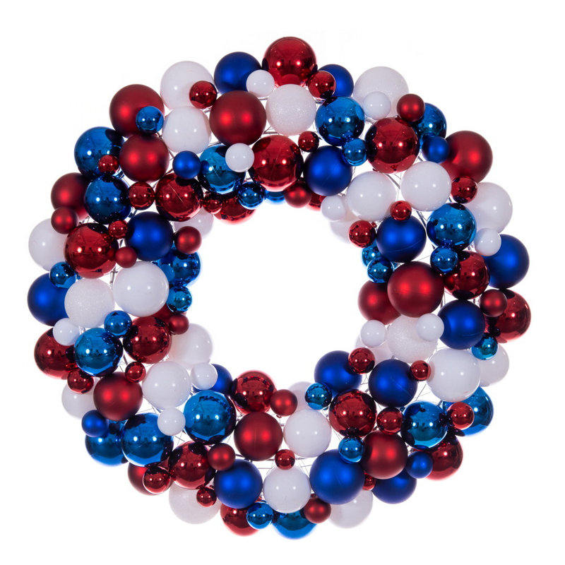  Couronne à billes 28 po rouge / blanche / bleue.