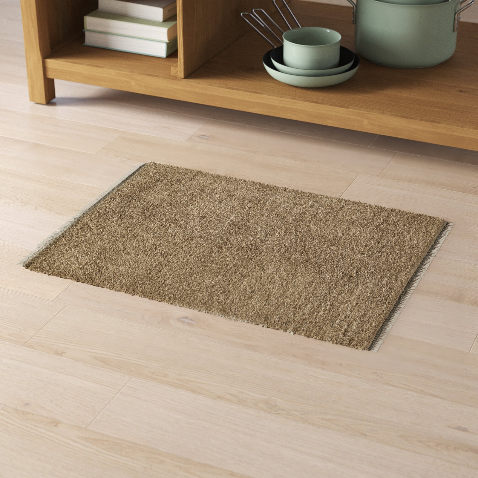 Auckland Handmade Wool Brown Rug, Rectangle 2' x 3'