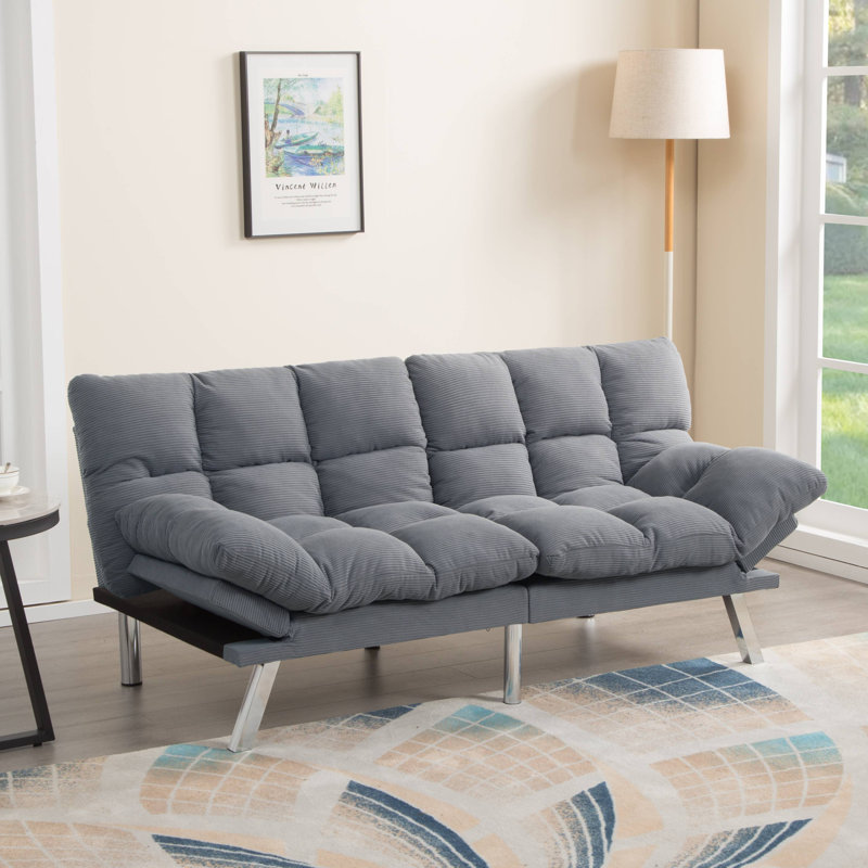 Futon canapé-lit 67,3 po gris, Gris