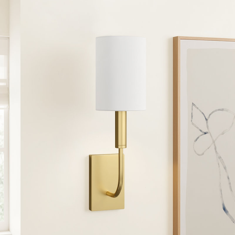 Tedder Steel Candle Wall Light, Burnished Brass