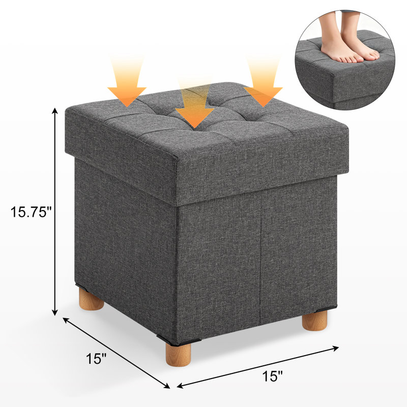 Repose-pieds avec rangement 15 po, banc de chambre avec rangement