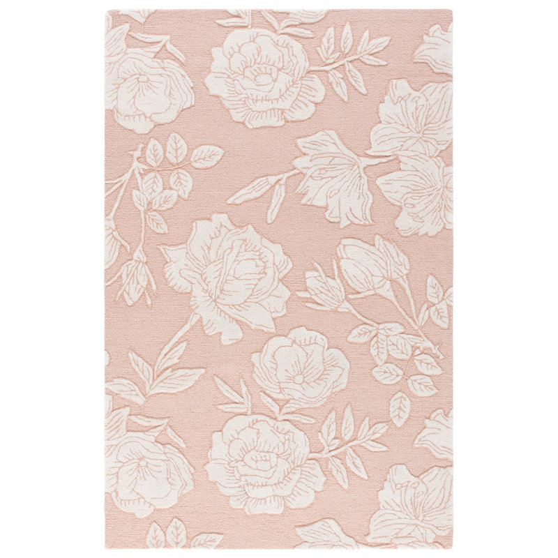 Glamour Hand Tufted Wool; Viscose; Cotton Floral Indoor Rug, Rectangle 6' x 9'